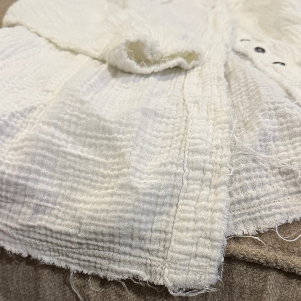 Zenana Outfitters Cream Textured Top - Picture 4 of 5